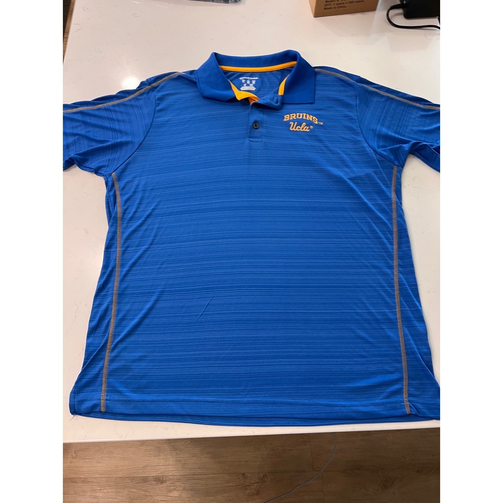 Champion Elite UCLA Bruins Mens XL Blue Space Dye Performance Polo Shirt 1216836